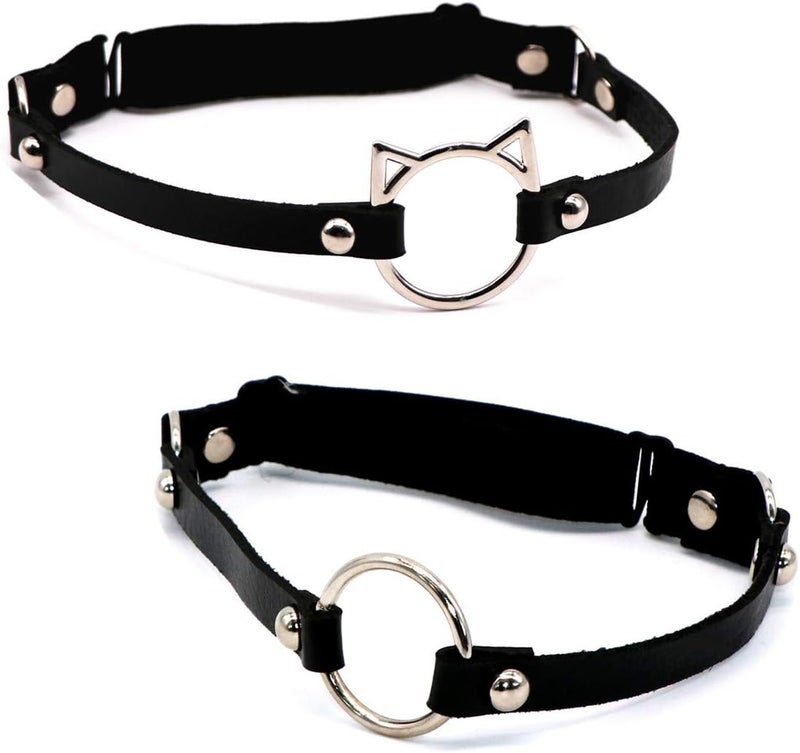 Outman Adjustable Elastice 2 Rows Leather Leg Harness Garter Belt Punk Gothic Thigh Ring Garter - Image 1